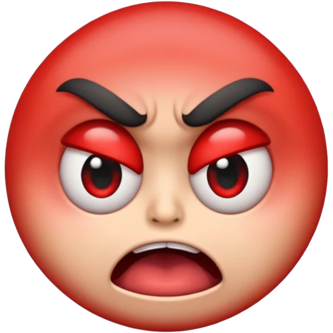 circular emoji, angry, big eyes, dramatic mouth emoji