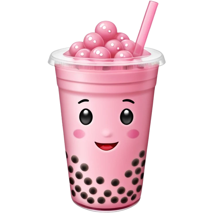 Strawberry bubble tea emoji
