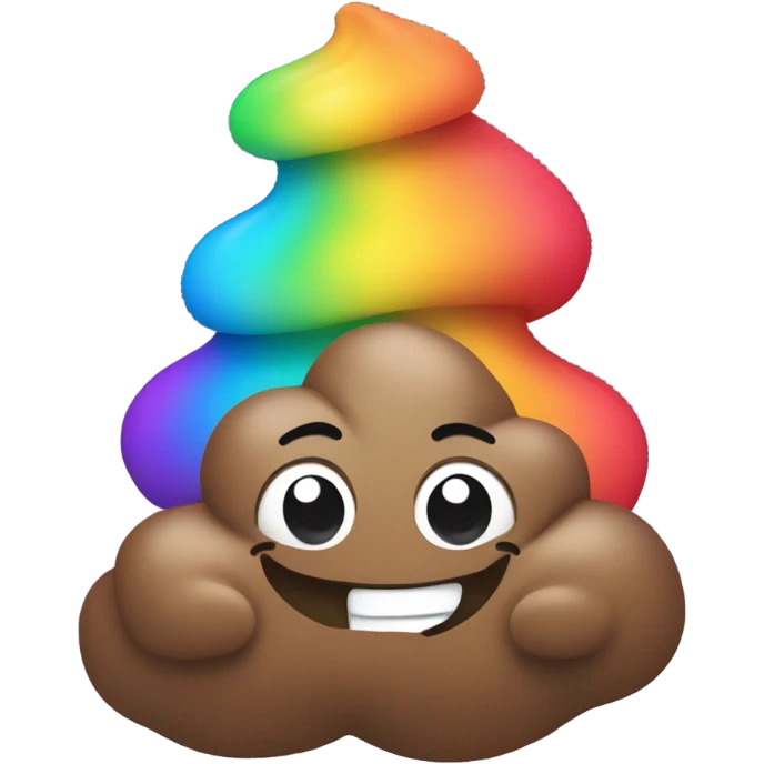 Rainbow poop ￼ emoji