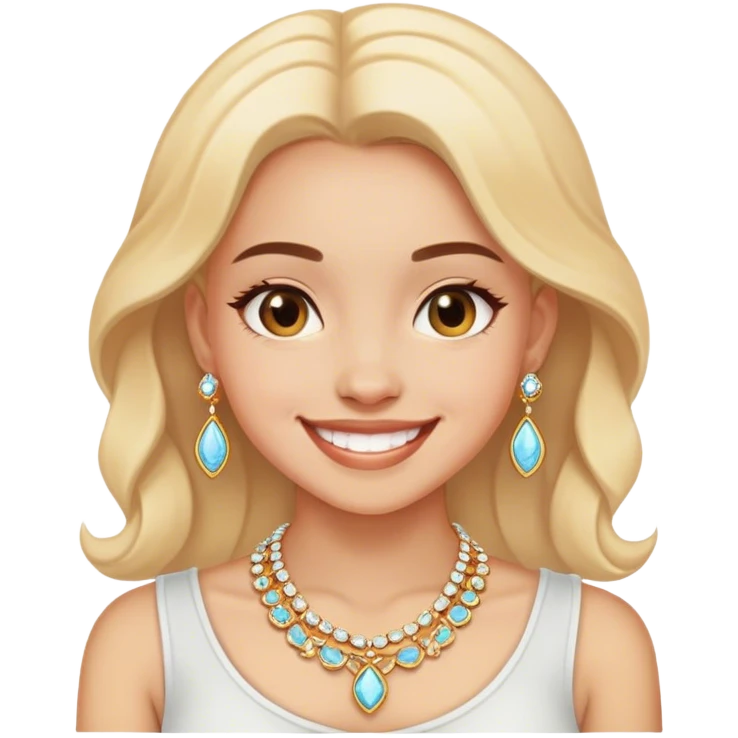 smiling girl with jewelry emoji