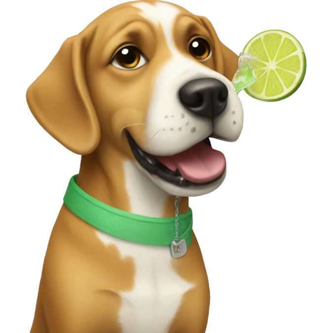 My dog drinking a margarits emoji