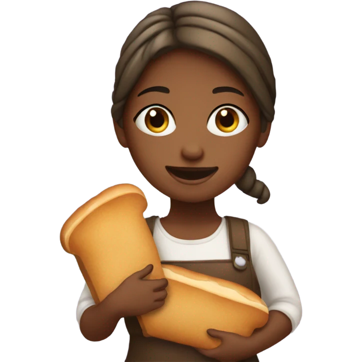 Girl with bread emoji