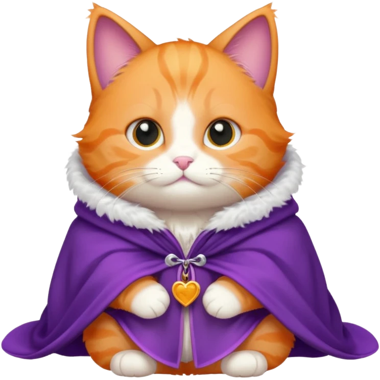 baby orange cat in purple cloak emoji