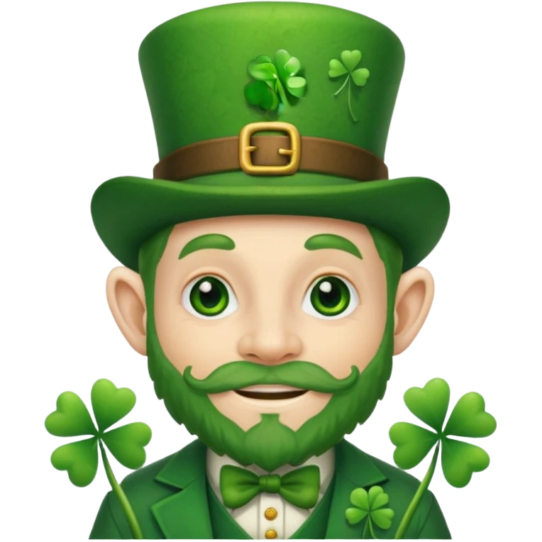 Leprechaun with shamrocks emoji