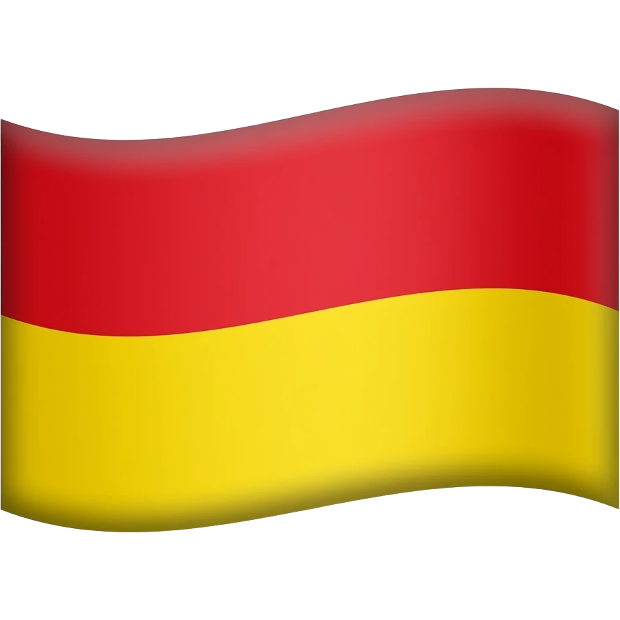 Flag with horizontal layout where first above is red and below yellow emoji