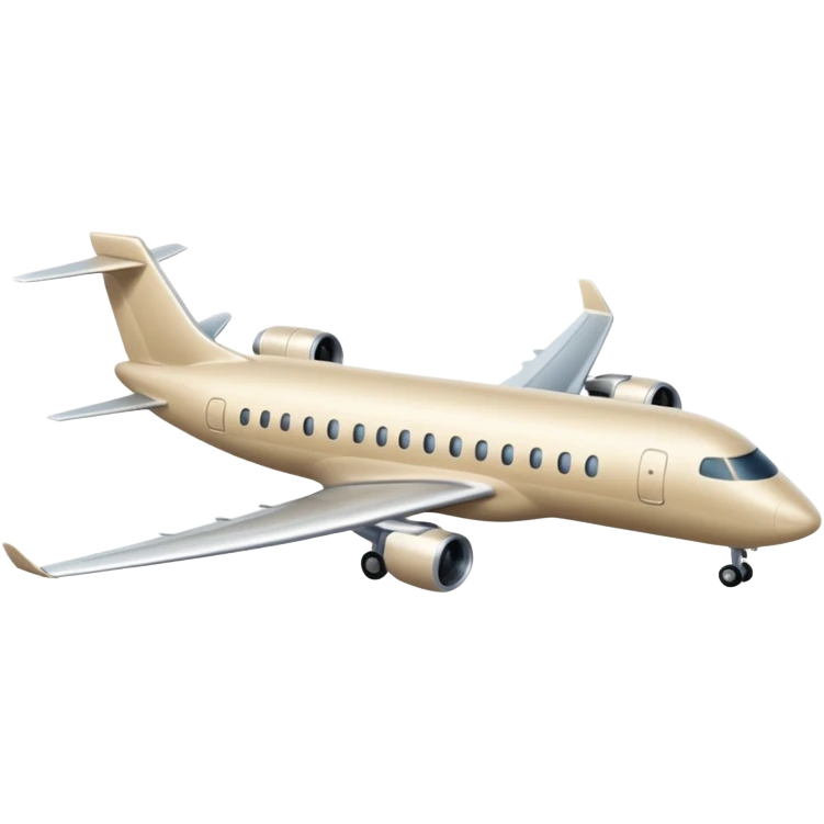 long light beige passenger airplane emoji