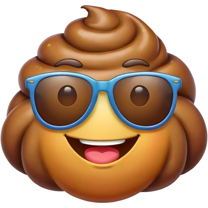 rainbow poop emoji with sunglasses emoji