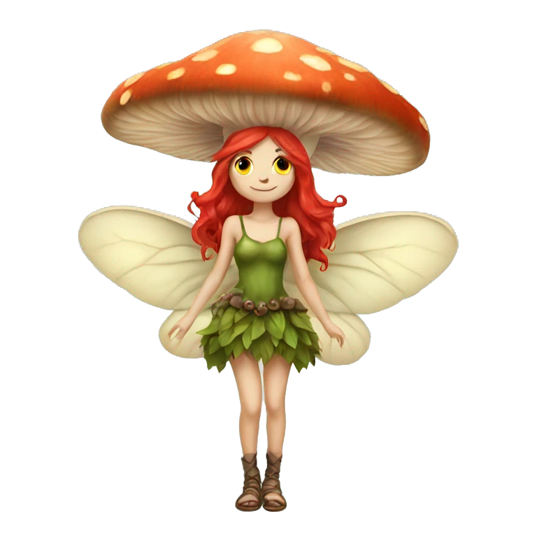 mushroom fairy with red hair emoji