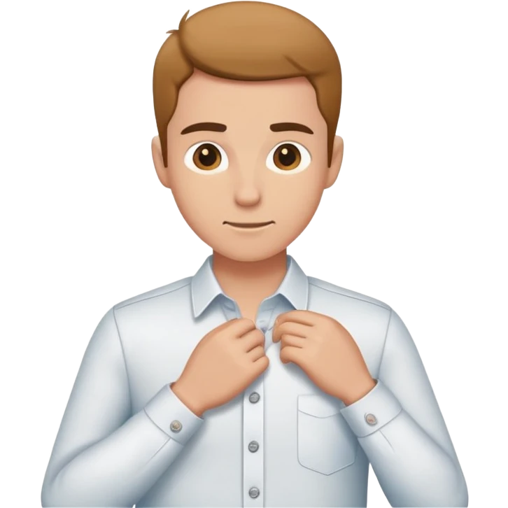 person buttoning up a shirt, simple and friendly emoji