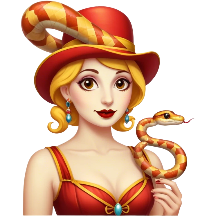 Vintage circus snake charmer emoji