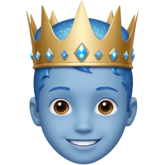 blue Boy glitter crown smile emoji