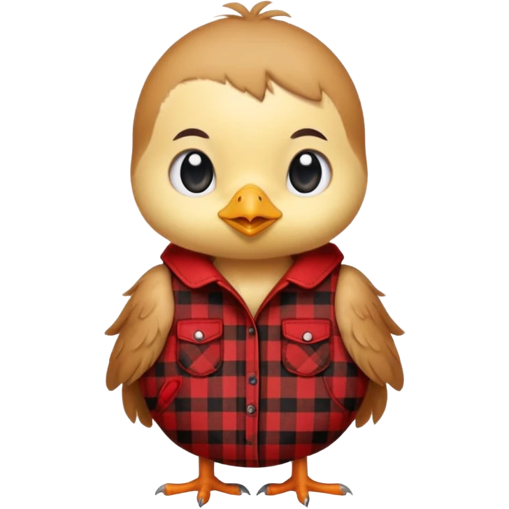 Chick with a red and black flannel  emoji