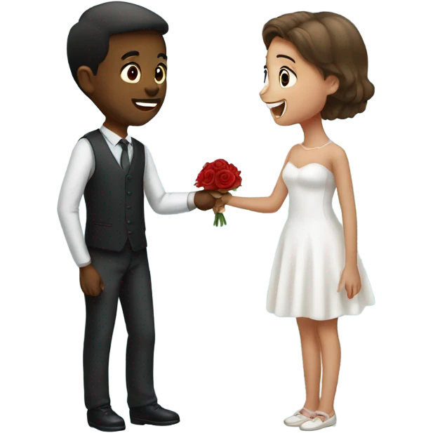 Boy asking girl to marry emoji