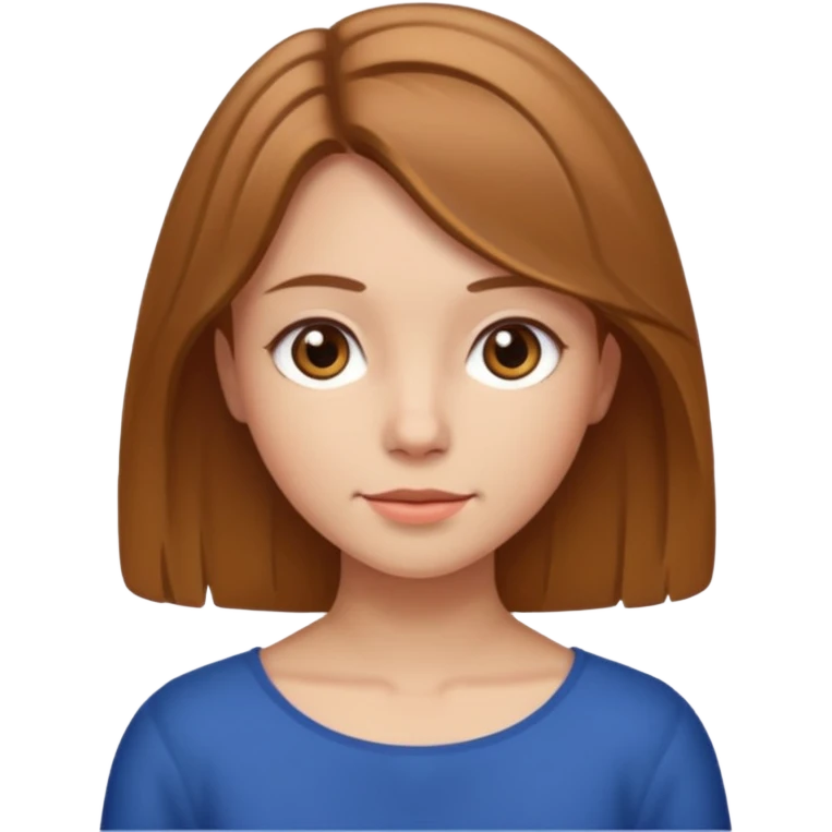Orta boy saçlı kumral kız emoji
