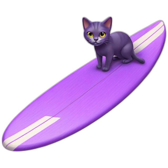 purple surfing cat emoji