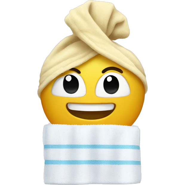 Smily face with towel on the head emoji