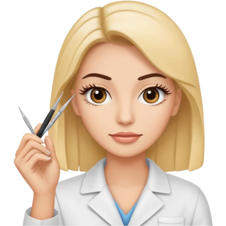 Eyelash technician holding tweezers  emoji