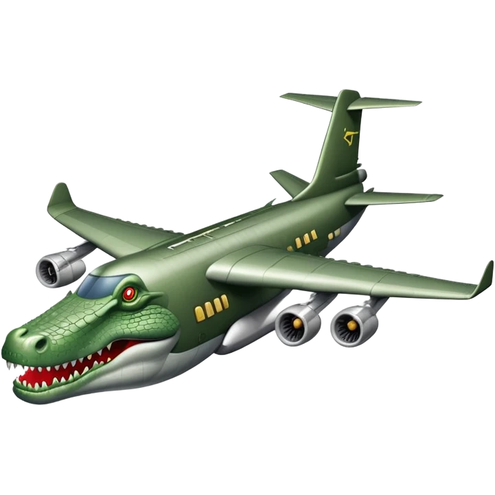 самолёт - бомбардир, но вместо носа самолёта (кабины) - голова крокодила  emoji
