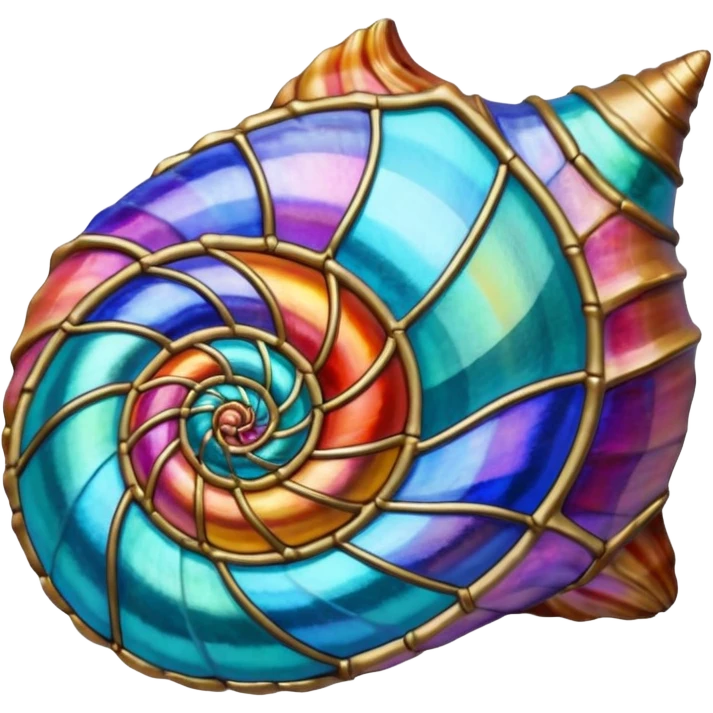 Stained glass conch shell emoji