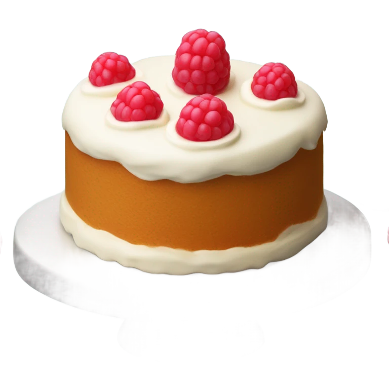 cake little raspberries creamy  emoji
