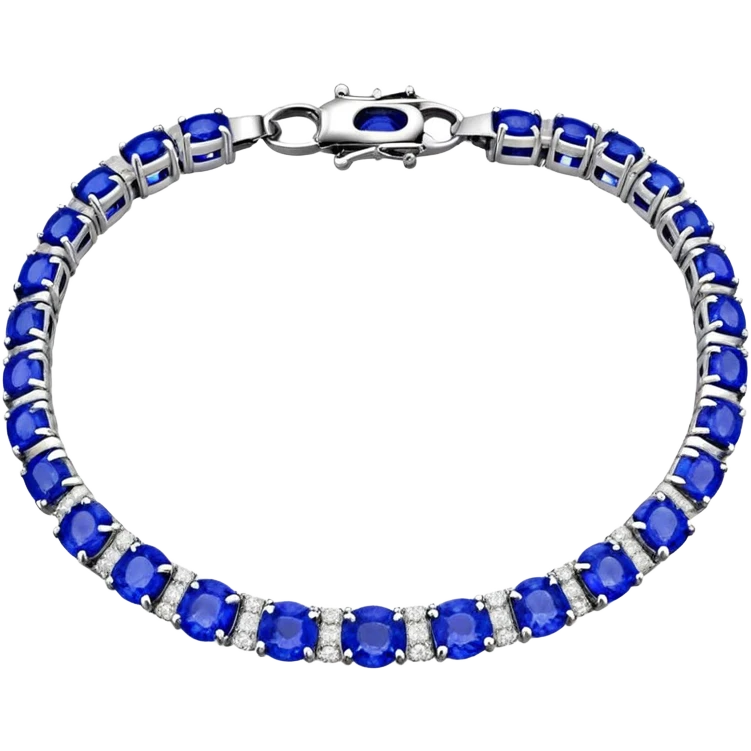 Isolated, 3d rendering, hyperrealistic, insane detail, 1.68 Carat Tanzanite & Diamond Cut Sapphire 14k W Gold PL Sterling Bracelet, 4k, dpi 300 emoji