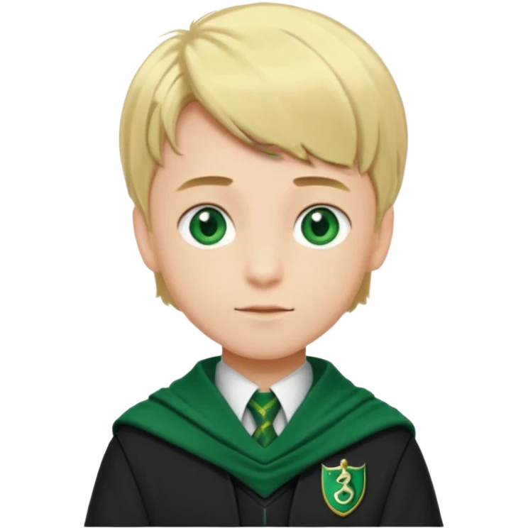 blonde hair boy in Slytherin uniform with green scarf emoji