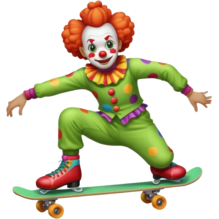 skater clown skating greenü emoji