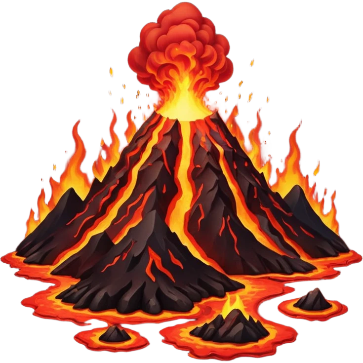 Volcano Planet – lava rivers and erupting peaks emoji