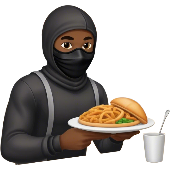 Black man robbing a restaurant  emoji