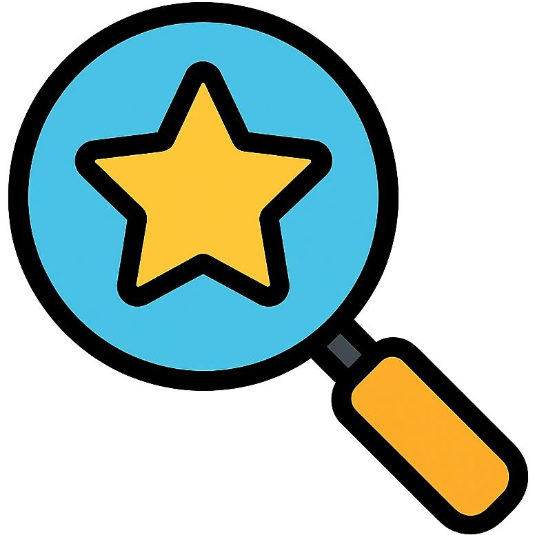 search icon with a star emoji
