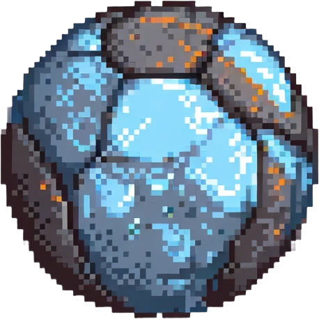 Mercury planet emoji, round, rocky gray ball with visible pitted marks, pixel art style emoji