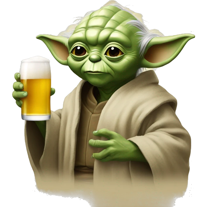 Yoda buvant une bière  emoji
