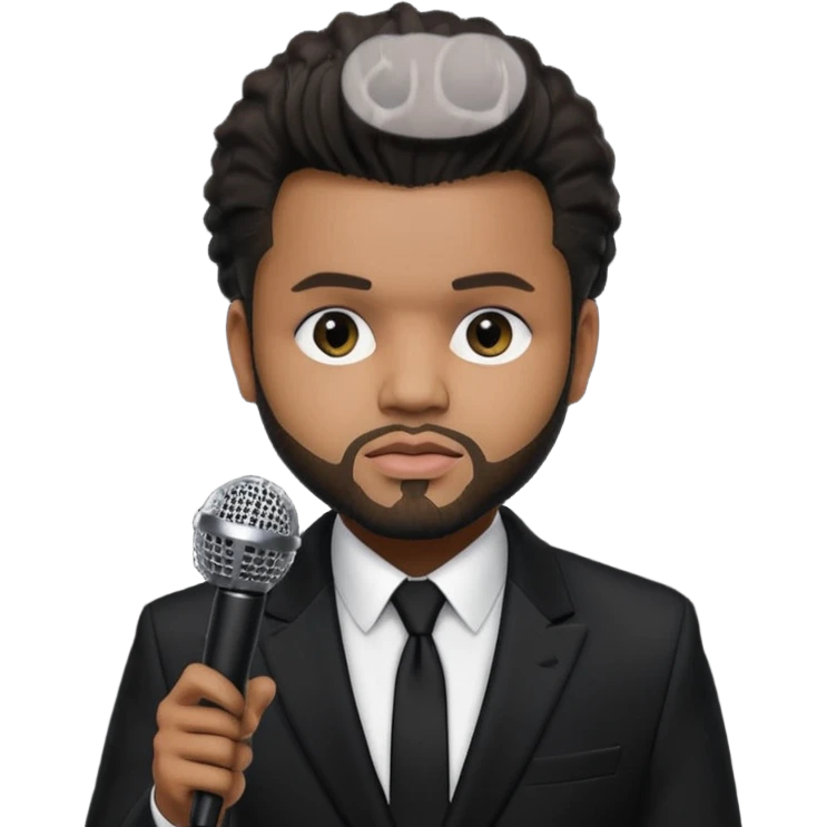 The weeknd holding microphone emoji