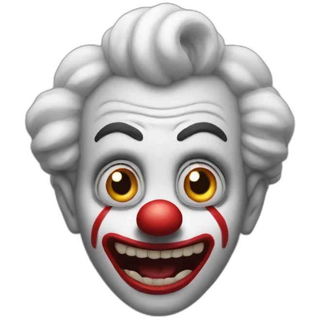horror anxious clown emoji