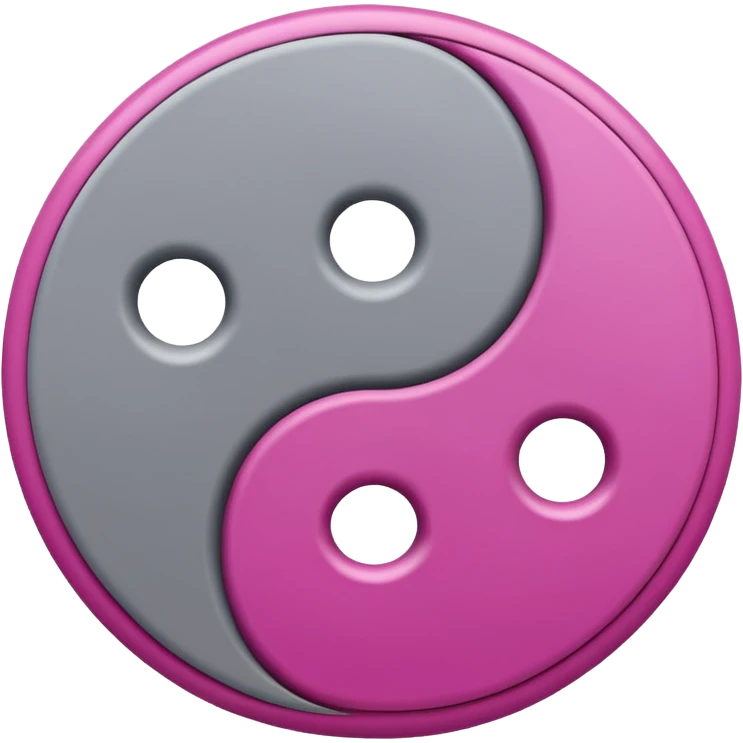 Yin Yang grey and light magenta  emoji