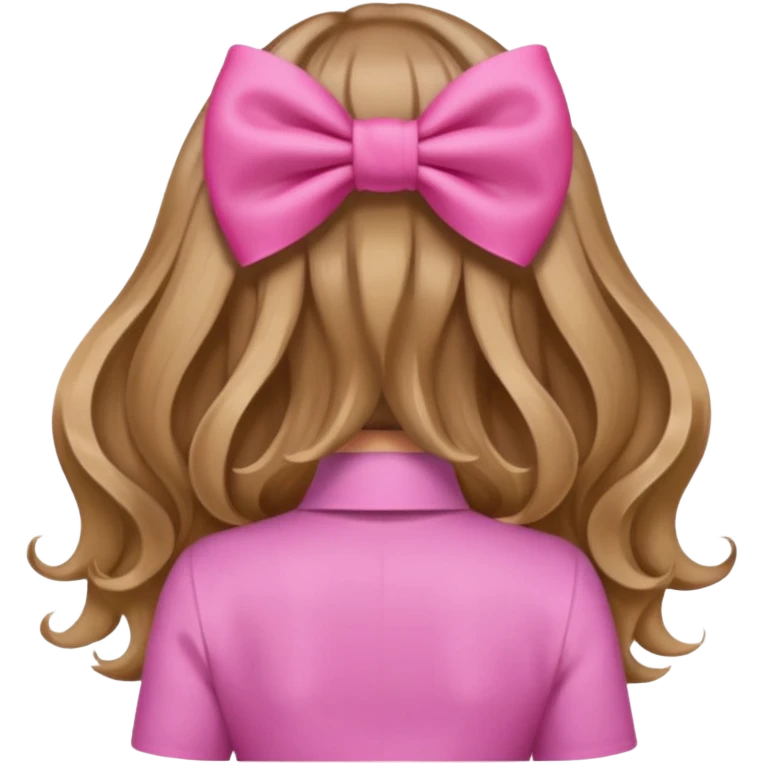 hair from behind with a pink bow emoji