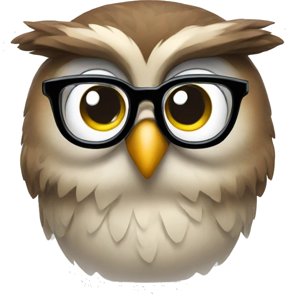 Owl wearing glasses  emoji
