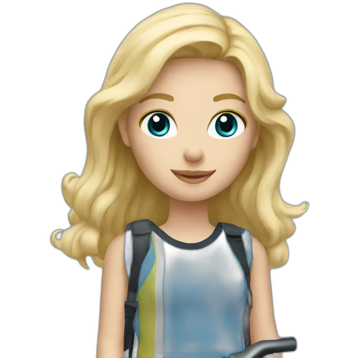 blond girl whit brompton blue emoji