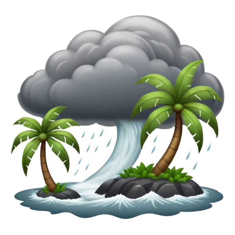 A hurricane on a tropical island  emoji