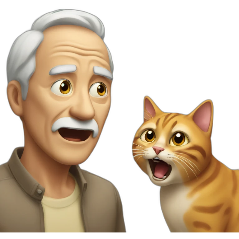 old mand yells at cat emoji