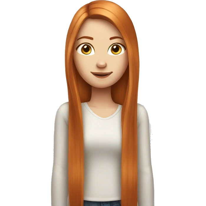 Beautiful girl with long straight ginger hair  emoji