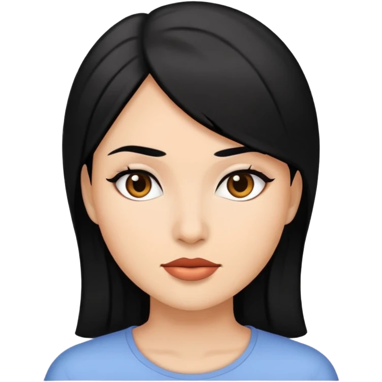 mulher cabelo preto emoji
