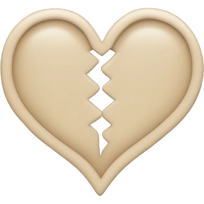 Heart inside a heart outlined beige emoji