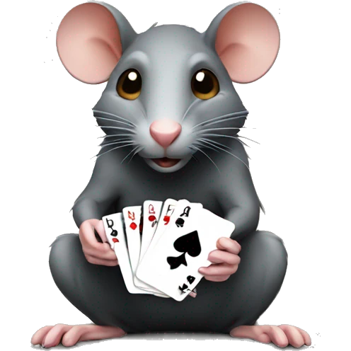Rat playing poker emoji