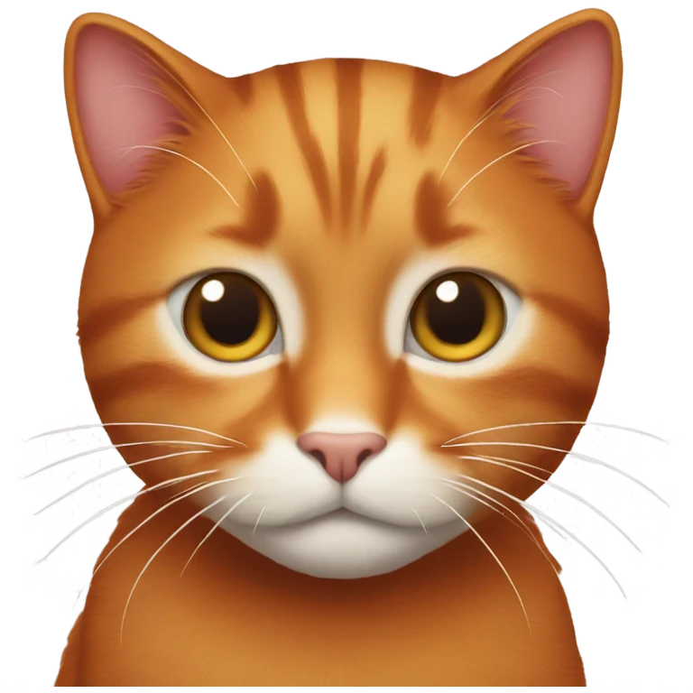 Red cat with a white belly emoji