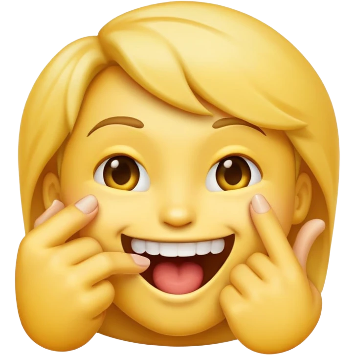 emoji face biting their finger smiling emoji