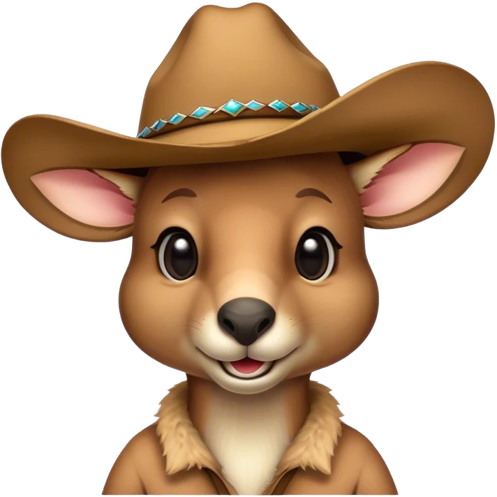Kangaroo with a cowboy hat emoji