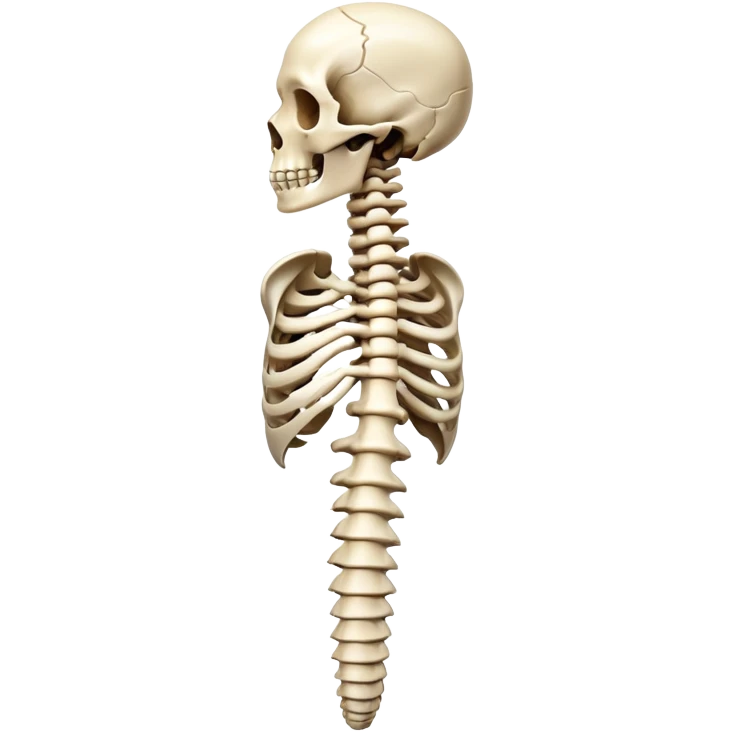 human spine, anatomical, floating emoji