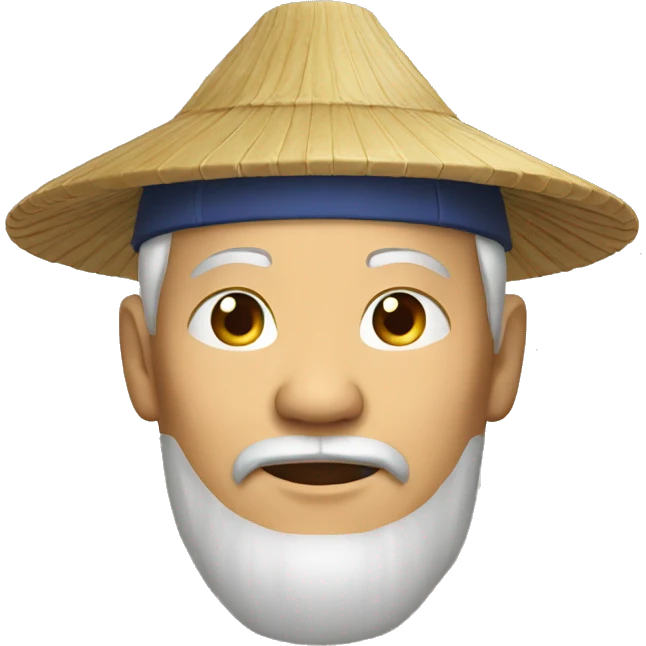 Old Chinese man with traditional Chinese hat emoji