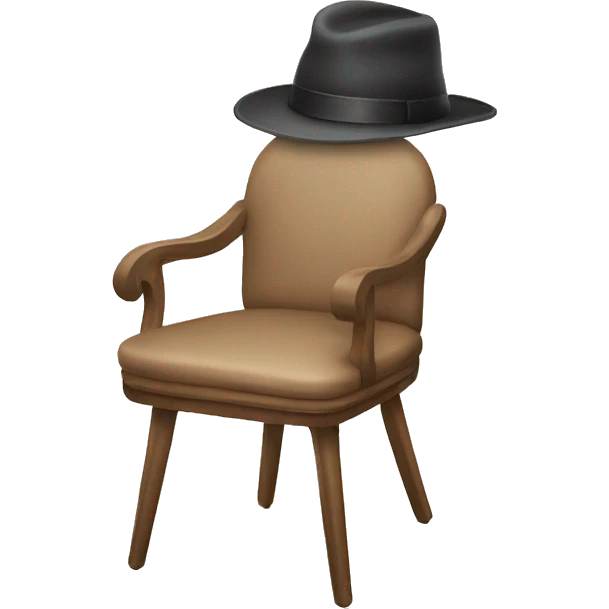 a chair with a hat emoji